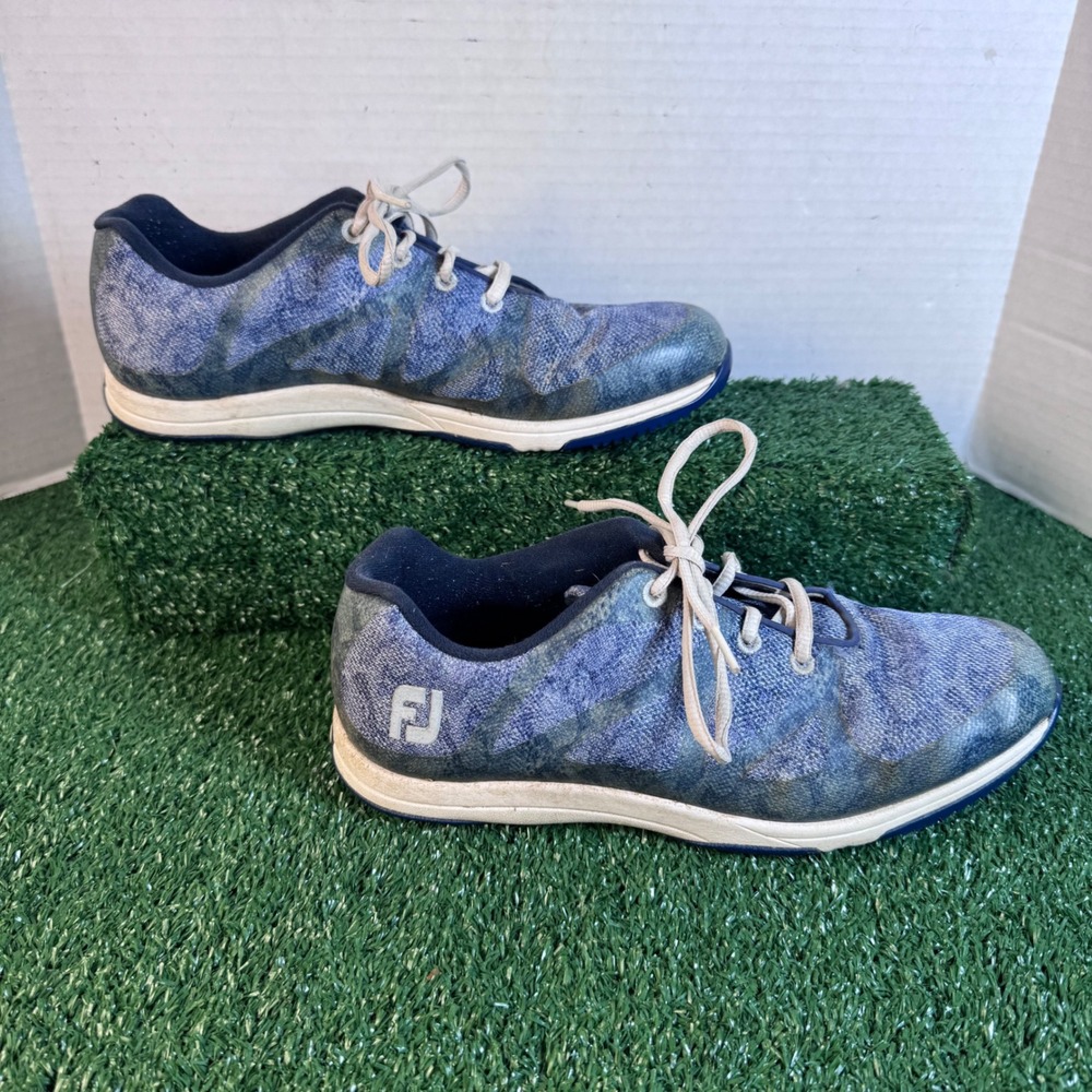 FootJoy 92905 Womens Blue Gray Spikeless Golf Shoes Size 8.5 M